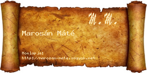 Marosán Máté névjegykártya
