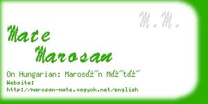 mate marosan business card